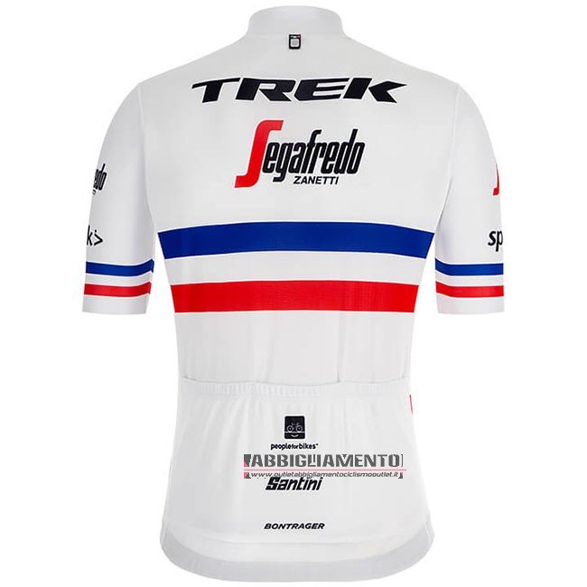 Abbigliamento Trek Segafredo Campione Francia 2018 Manica Corta e Pantaloncino Con Bretelle Bianco - Clicca l'immagine per chiudere